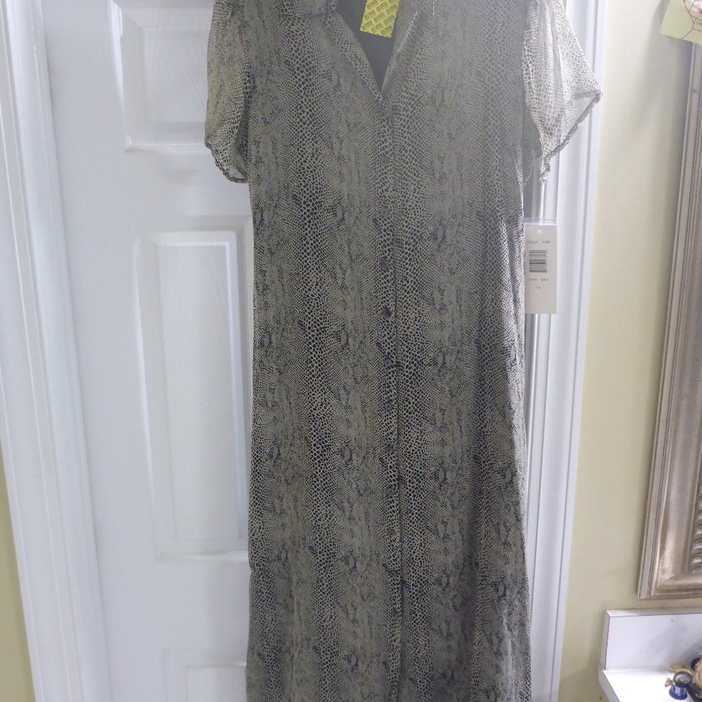 Woman's 100% Silk Snake Skin Print Long Summer Dress